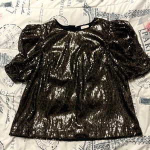 Black with Gold Sequins